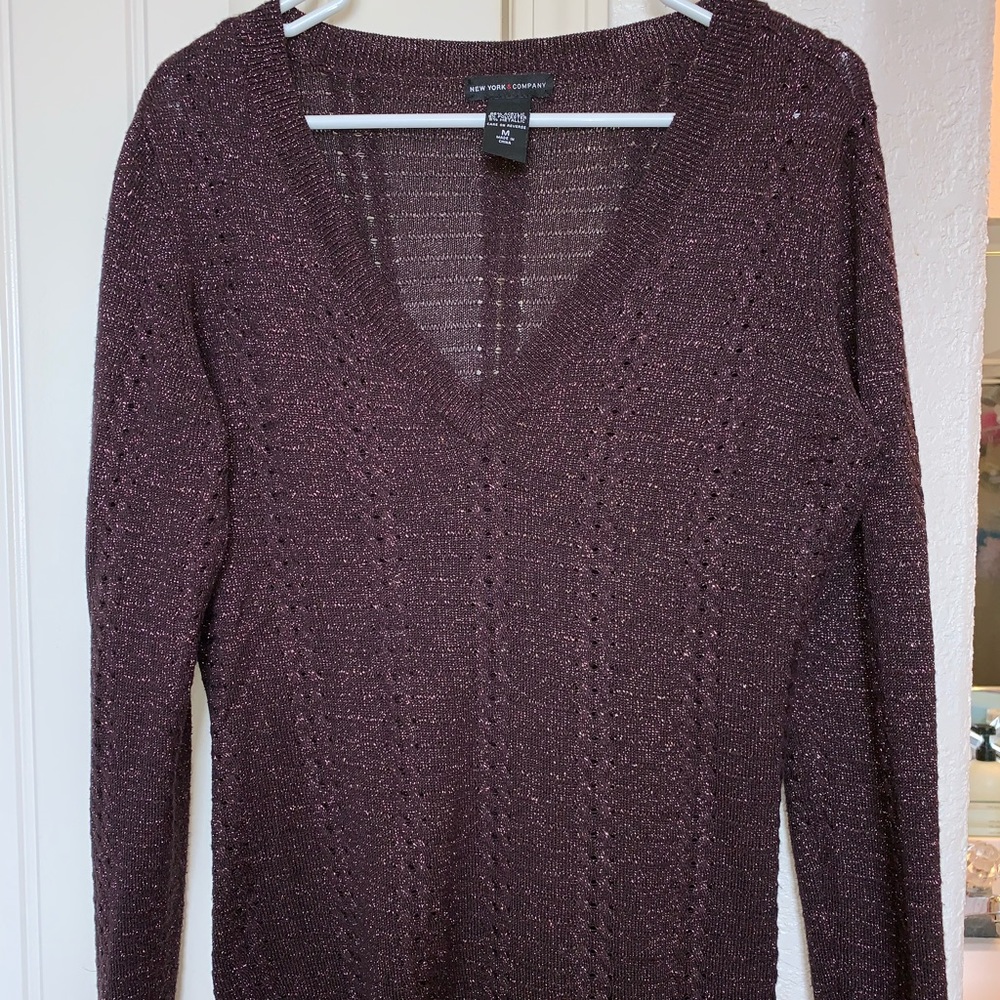 New York & Co sweater plum